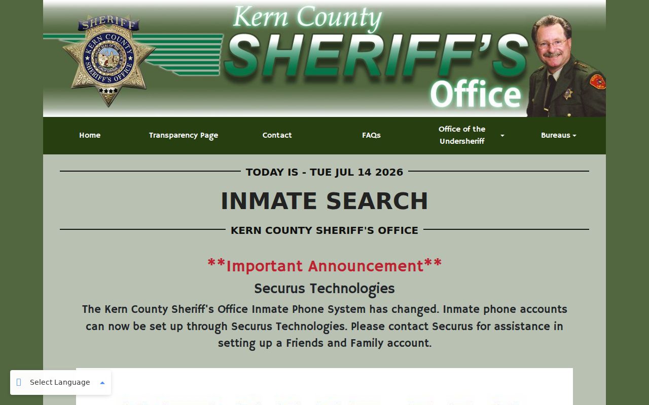 Wasco custody records Kern Sheriff search
